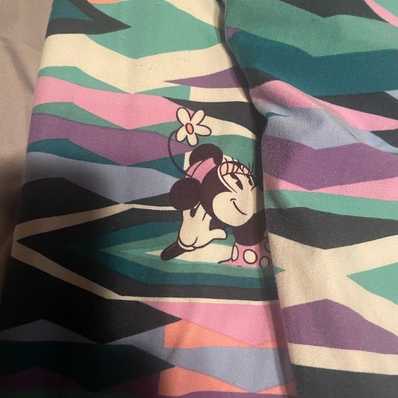 2 pairs Lula Roe OS Minnie Mouse and Mickey Mouse leggings set - Picture 4 of 11